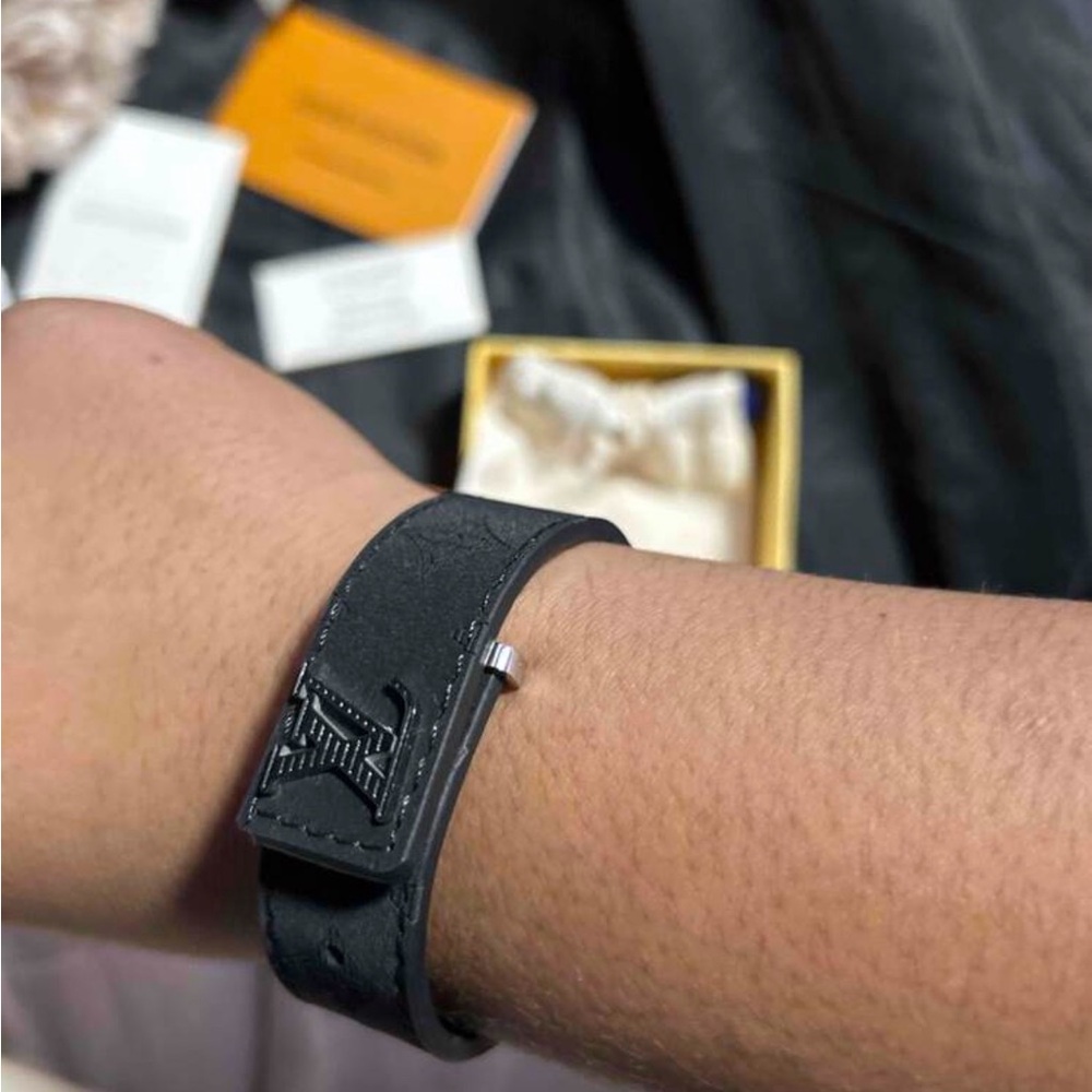 LV Black & Brown Leather Bracelet